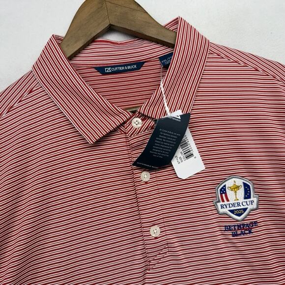 Ryder Cup Polo Shirt men's 2XL Red White Embroidered Bethpage 2025 Golf Tech NEW - Picture 2 of 7